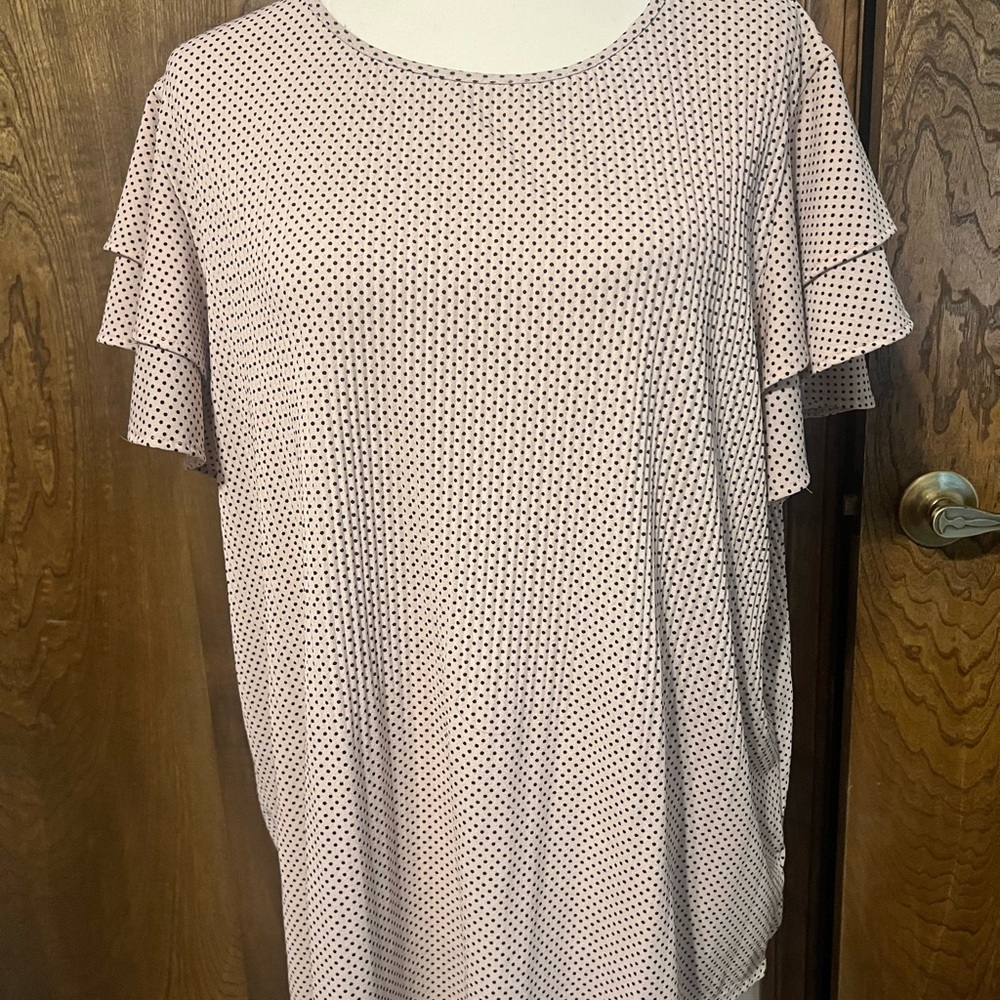 Polka Dot Ruffle Sleeve Top